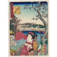 Nansuitei Yoshiyuki: Ajihara Pond at the Ubuyu Shrine (Ubuyu Ajihara-ike), from the series One Hundred Views of Osaka (Naniwa hyakkei) - Museum of Fine Arts