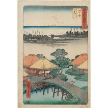 Utagawa Hiroshige: No. 44, Yokkaichi: Nako Bay and the Mie River (Yokkaichi, Nako no ura Miekawa), from the series Famous Sights of the Fifty-three Stations (Gojûsan tsugi meisho zue), also known as the Vertical Tôkaidô - Museum of Fine Arts