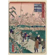 歌川芳滝: Flowering Plum Garden (Ume-yashiki), from the series One Hundred Views of Osaka (Naniwa hyakkei) - ボストン美術館