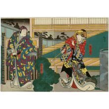 歌川広貞: Actors Nakayama Nanshi II as Umegae (R) and Jitsukawa Enzaburô I as Kajiwara Genta (L) - ボストン美術館