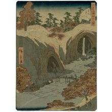 二歌川広重: No. 14, Waterfall River at Ôji (Ôji Takinogawa), from the series Forty-Eight Famous Views of Edo (Edo meisho yonjûhakkei) - ボストン美術館