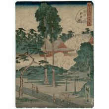 二歌川広重: No. 11, Nezu Gongen Shrine (Nezu Gongen), from the series Forty-Eight Famous Views of Edo (Edo meisho yonjûhakkei) - ボストン美術館