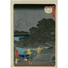 二歌川広重: Night Rain at Makurabashi (Makurabashi yau), from the series Eight Views of the Sumida River (Sumidagawa hakkei) - ボストン美術館