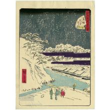 二歌川広重: No. 44, Kinokuni Slope in Akasaka (Akasaka Kinokuni-zaka), from the series Forty-Eight Famous Views of Edo (Edo meisho yonjûhakkei) - ボストン美術館
