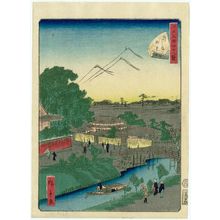 二歌川広重: No. 23, Myôken Temple at Yanagishima (Yanagishima Myôken), from the series Forty-Eight Famous Views of Edo (Edo meisho yonjûhakkei) - ボストン美術館