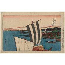 歌川広重: Low Tide at Shibaura (Shibaura shiohi no zu), from the series Famous Places in the Eastern Capital (Tôto meisho) - ボストン美術館