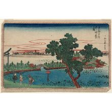 歌川広重: Lotus Pond at Shinobugaoka (Shinobugaoka hasuike no zu), from the series Famous Places in the Eastern Capital (Tôto meisho) - ボストン美術館