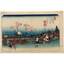 Keisai Eisen: No. 5, Ômiya Station: Distant View of Mount Fuji (Ômiya shuku, Fuji enkei), from the series The [Sixty-nine Stations of the] Kisokaidô - Museum of Fine Arts