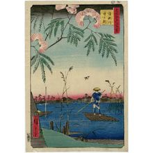 歌川広重: Ayase River and Kanegafuchi (Ayasegawa Kanegafuchi), from the series One Hundred Famous Views of Edo (Meisho Edo hyakkei) - ボストン美術館
