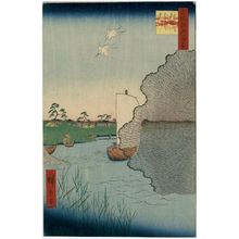 歌川広重: Scattered Pines, Tone River (Tonegawa Barabara-matsu), from the series One Hundred Famous Views of Edo (Meisho Edo hyakkei) - ボストン美術館