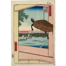 Utagawa Hiroshige: Mannen Bridge, Fukagawa (Fukagawa Mannenbashi), from the series One Hundred Famous Views of Edo (Meisho Edo hyakkei) - Museum of Fine Arts