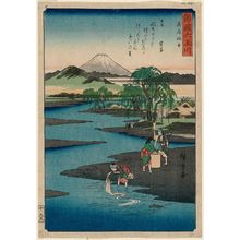 歌川広重: The Chôfu Jewel River in Musashi Province (Musashi Chôfu), from the series Six Jewel Rivers in Various Provinces (Shokoku Mu Tamagawa) - ボストン美術館