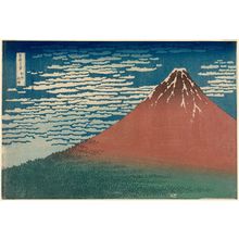 葛飾北斎: Fine Wind, Clear Weather (Gaifû kaisei), also known as Red Fuji, from the series Thirty-six Views of Mount Fuji (Fugaku sanjûrokkei) - ボストン美術館