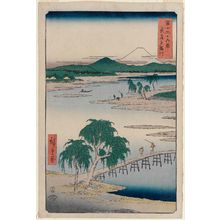 歌川広重: The Jewel River in Musashi Province (Musashi Tamagawa), from the series Thirty-six Views of Mount Fuji (Fuji sanjûrokkei) - ボストン美術館