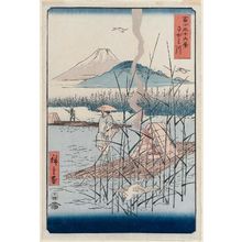 歌川広重: The Sagami River (Sagamigawa), from the series Thirty-six Views of Mount Fuji (Fuji sanjûrokkei) - ボストン美術館