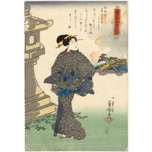 Utagawa Kuniyoshi: Woman Watching a Distant Storm, from the series A Collection of Songs Set to Koto Music (Koto no kumiuta zukushi) - Museum of Fine Arts