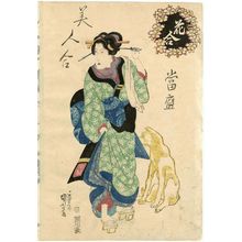 Japanischer Druck "Cherry Blossoms, from the series Contest of Flowers, Contest of Modern Beauties (Hana awase tôsei bijin awase)" von Utagawa Kuniyoshi, 歌川国芳 (Utagawa Kuniyoshi)