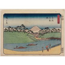Utagawa Hiroshige: Suidô-bashi Bridge in Edo (Tôto Suidôbashi), from the series Thirty-six Views of Mount Fuji (Fuji sanjûrokkei) - Museum of Fine Arts