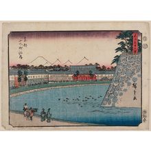 Utagawa Hiroshige: Riverbank at Yamashita-chô in Edo (Tôto Yamashita-chô kashi), from the series Thirty-six Views of Mount Fuji (Fuji sanjûrokkei) - Museum of Fine Arts