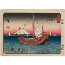 Utagawa Hiroshige: The Sea at Kisarazu in Kazusa Province (Kazusa Kisarazu kaijô), from the series Thirty-six Views of Mount Fuji (Fuji sanjûrokkei) - Museum of Fine Arts