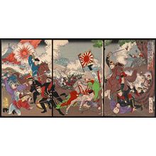 Toyohara Kuniteru III: Great Sino-Japanese Battle at Fenghuangcheng (Hôôjô Nisshin dai gekisen no zu) - Museum of Fine Arts