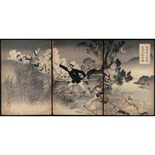 Mizuno Toshikata: The Great Battle of the Ansong Ford: The Valor of Captain Matsuzaki (Anjô no watashi daigekisen Matsuzaki Taii yûmô) - Museum of Fine Arts