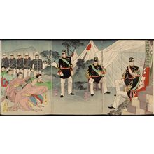 Migita Toshihide: Illustration of Chinese Generals Captured Alive in the Great Victory at Pyongyang (Heijô daishô Shinshô seiho no zu) - Museum of Fine Arts