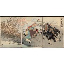 Ogata Gekko: Sino-Japanese War: Picture of the Great Victory at Jiuliancheng (Nisshin-sensô Kyûrenjô daishô no zu) - Museum of Fine Arts