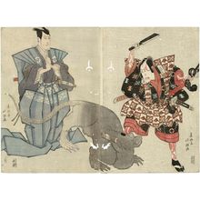 Shunkosai Hokushu: Actors Nakamura Utaemon III as Arajishi Otokonosuke (R) and Matsumoto Kôshirô V as Niki Danjô (L) - Museum of Fine Arts