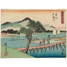 Utagawa Hiroshige: The Jewel River in Musashi Province (Bushû Tamagawa), from the series Record of Famous Views in the Provinces (Shokoku meisho ki) - Museum of Fine Arts