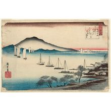 Utagawa Hiroshige: Returning Sails at Yabase (Yabase kihan), from the series Eight Views of Ômi (Ômi hakkei no uchi) - Museum of Fine Arts