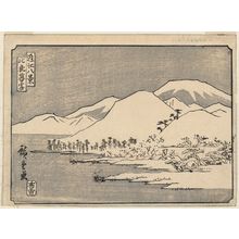Utagawa Hiroshige: Twilight Snow at Hira (Hira bosetsu), from the series Eight Views of Ômi (Ômi hakkei) - Museum of Fine Arts