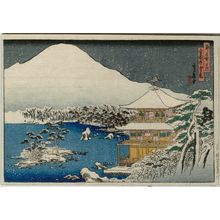Hasegawa Sadanobu I: Snow Scene at the Temple of the Golden Pavilion (Kinkaku-ji sekkei), from the series Famous Places in the Capital (Miyako meisho no uchi) - Museum of Fine Arts