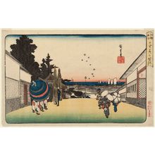 歌川広重: Kasumigaseki (with bubbles), from the series Famous Places in Edo (Kôto meisho) - ボストン美術館