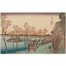 歌川広重: Shinobazu Pond at Ueno (Ueno Shinobazu no ike), from the series Famous Places in Edo (Kôto meisho) - ボストン美術館