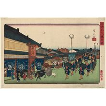 歌川広重: View of Shinbashi (Shinbashi no zu), from the series Famous Places in Edo (Kôto meisho) - ボストン美術館