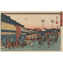 歌川広重: View of Shinbashi (Shinbashi no zu), from the series Famous Places in Edo (Kôto meisho) - ボストン美術館