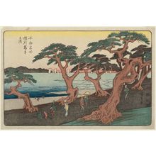 Utagawa Hiroshige: Maiko Beach in Harima Province (Banshû Maiko no hama), from the series Famous Places of Our Country (Honchô meisho) - Museum of Fine Arts