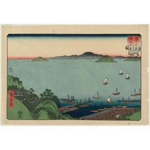 Utagawa Hiroshige: Marugame in Sanuki Province (Sanuki Marugame), from the series Wrestling Matches between Mountains and Seas (Sankai mitate zumô) - Museum of Fine Arts