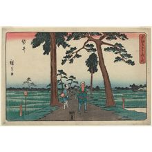 Utagawa Hiroshige: Fukuroi, second version, from the series The Fifty-three Stations of the Tôkaidô Road (Tôkaidô gojûsan tsugi no uchi), also known as the Gyôsho Tôkaidô - Museum of Fine Arts