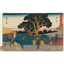 Utagawa Hiroshige: Goyu, first version, from the series The Fifty-three Stations of the Tôkaidô Road (Tôkaidô gojûsan tsugi no uchi), also known as the Gyôsho Tôkaidô - Museum of Fine Arts