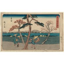 Utagawa Hiroshige: Kusatsu, from the series The Fifty-three Stations of the Tôkaidô Road (Tôkaidô gojûsan tsugi no uchi), also known as the Gyôsho Tôkaidô - Museum of Fine Arts