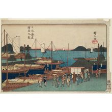 Utagawa Hiroshige: Marugame in Sanuki Province (Sanshû Marugame, from the series Harbors of Japan (Nihon minato zukushi) - Museum of Fine Arts