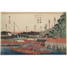 Utagawa Hiroshige: Teppôzu in Edo (Edo Teppôzu), from the series Harbors of Japan (Nihon minato zukushi) - Museum of Fine Arts