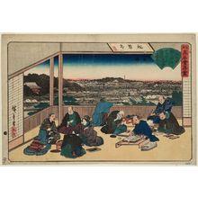 Utagawa Hiroshige: Yushima: The Shôkintei Restaurant (Yushima, Shôkintei), from the series Famous Restaurants of Edo (Edo kômei kaitei zukushi) - Museum of Fine Arts