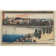 Utagawa Hiroshige, 歌川広重 (Utagawa Hiroshige I)による浮世絵「View of Dôtonbori (Dôtonbori no zu), from the series Famous Views of Osaka (Naniwa meisho zue)」