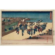 歌川広重: Kuken-chô in the Shinmachi Pleasure Quarter (Shinmachi Kuken-chô), from the series Famous Views of Osaka (Naniwa meisho zue) - ボストン美術館
