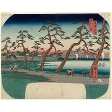 Estampe japonaise "The Pine Beach at Awazu (Awazu no matsubara), from the series Eight Views of Ômi (Ômi hakkei)" par Utagawa Hiroshige, 歌川広重 (Utagawa Hiroshige I)