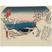 Utagawa Hiroshige: Mountain Road at Hira (Hira no sandô), from the series Eight Views of Ômi (Ômi hakkei) - Museum of Fine Arts