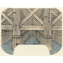 Japanese Print "Looking through the Pilings under the Bridge (Hashi shita kui mitôshi zu)" by Utagawa Hiroshige, 歌川広重 (Utagawa Hiroshige I)